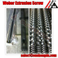 Bimetallic cylinder weber twin pvc profile extrusion screw barrel